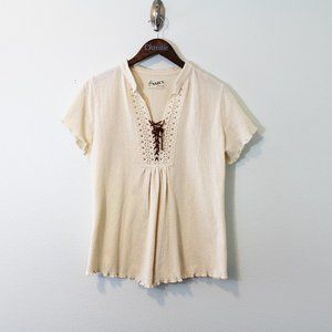 Nazca Peruvian Blouse Cream XL